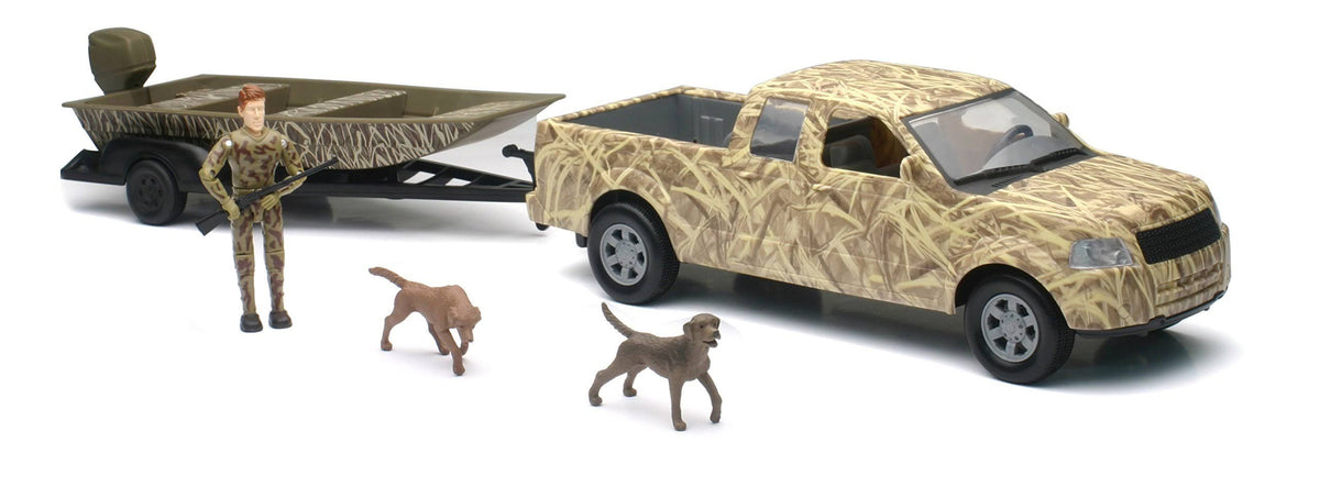 Camo Pick Up Truck with Jon Boat Set I1295