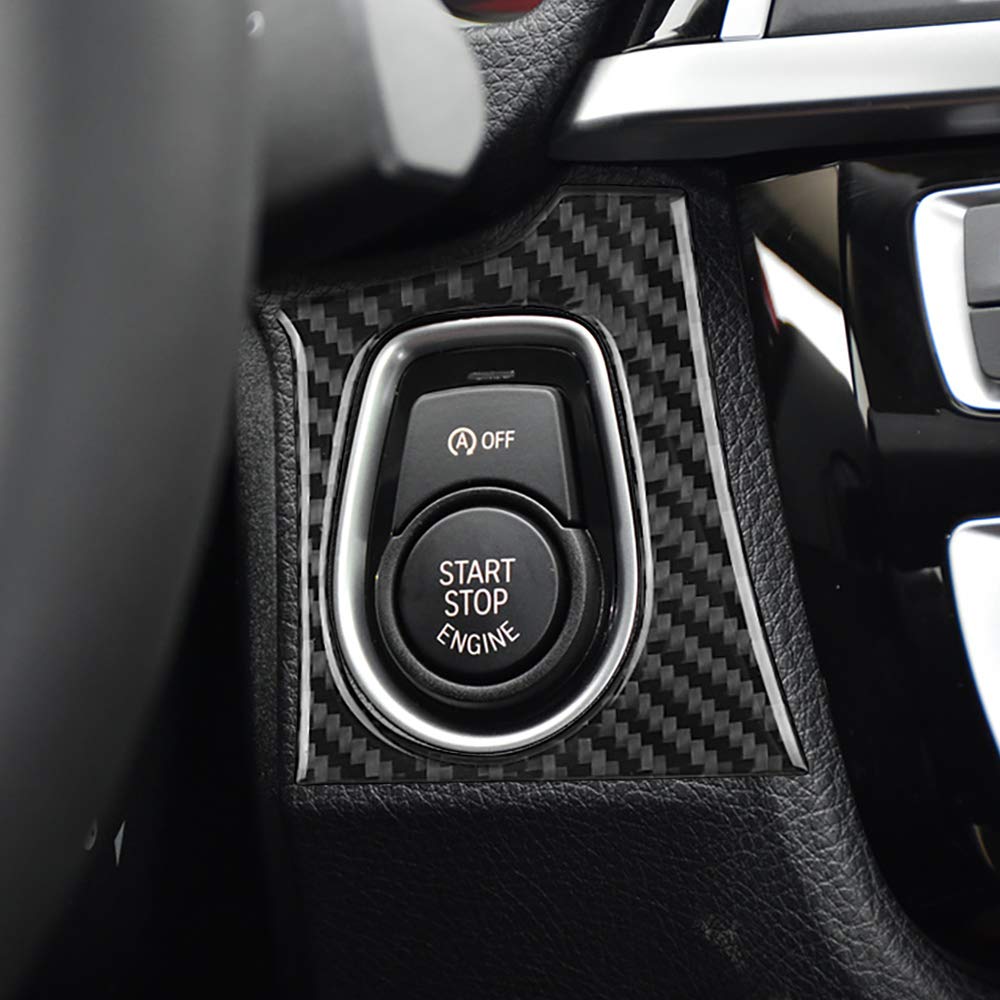 Carbon Fiber Start Stop Engine Ignition Frame Sticker (Black) K32053