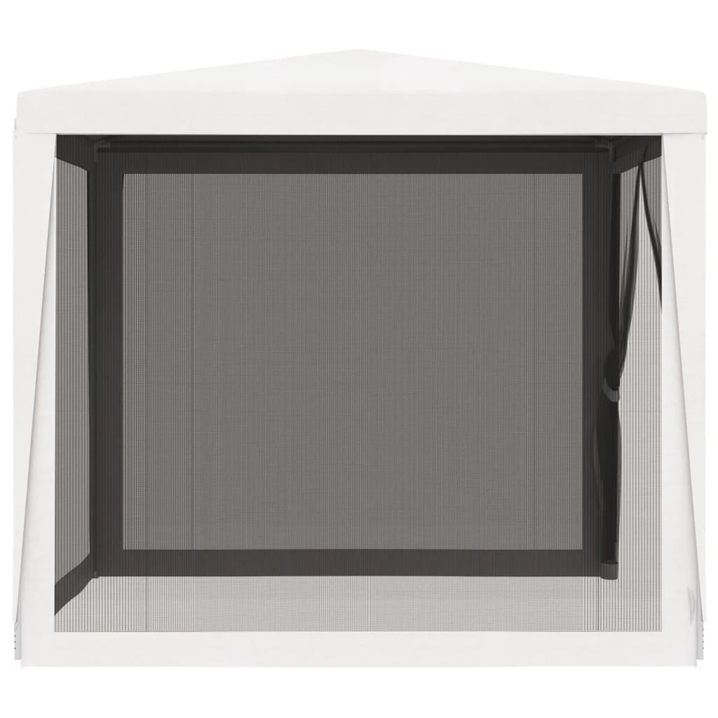 White Party Tent with 4 Mesh Sidewalls J6627