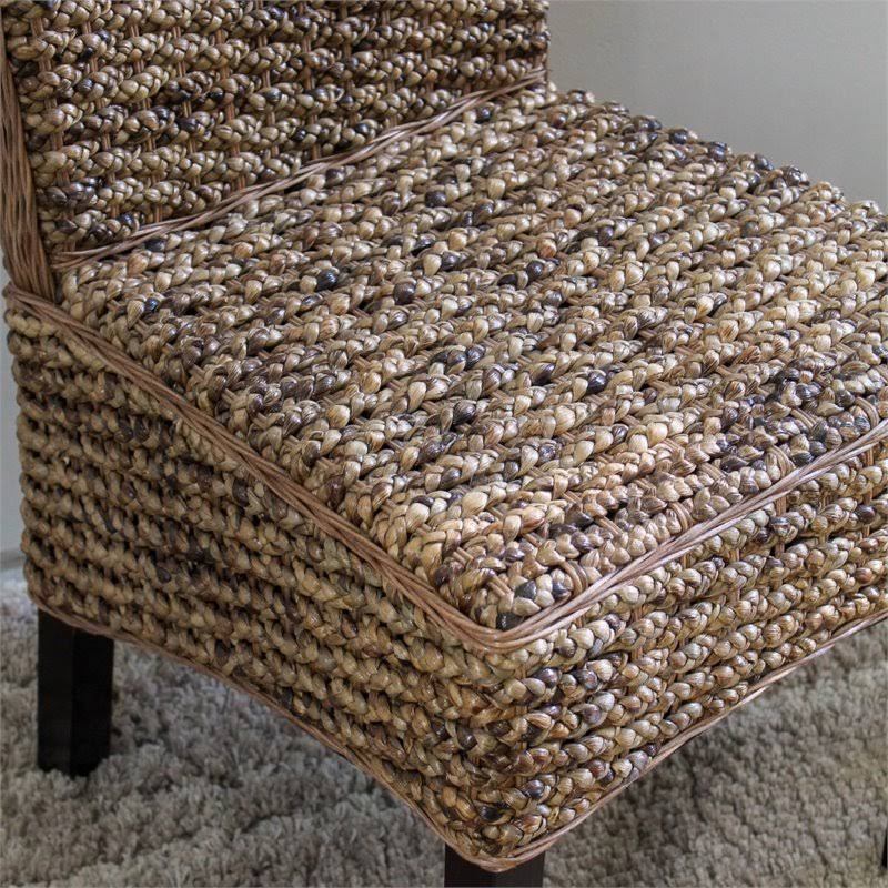 Bunga Hyacinth Weave Dining Chair with Mahogany Hardwood Frame D44446