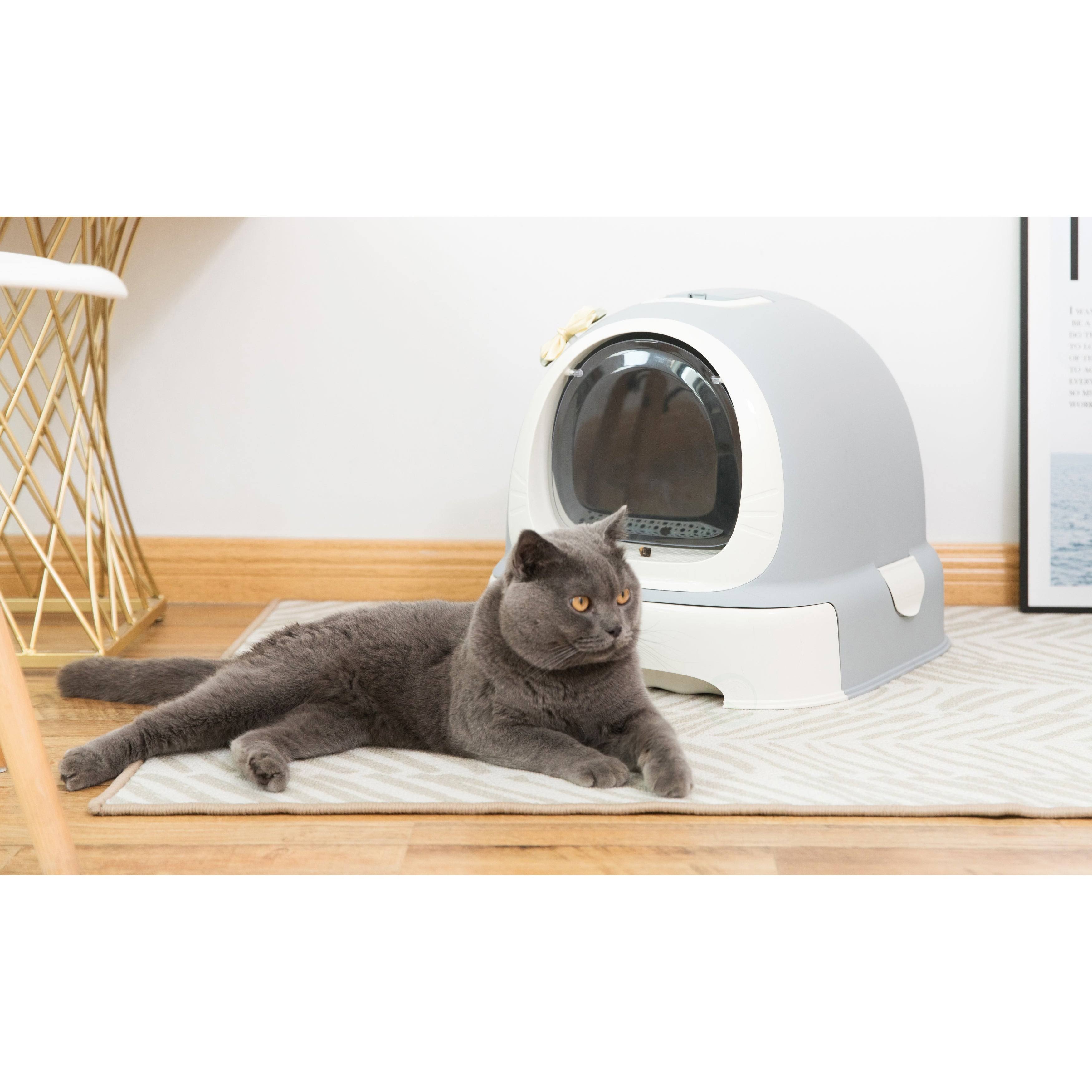 Fully Enclosed Hooded Litter Pan with Front Entry, Cat Litter Scoop Included V593