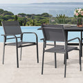 Set of 6 Aluminum Outdoor Patio Dining Chairs Grey J142285
