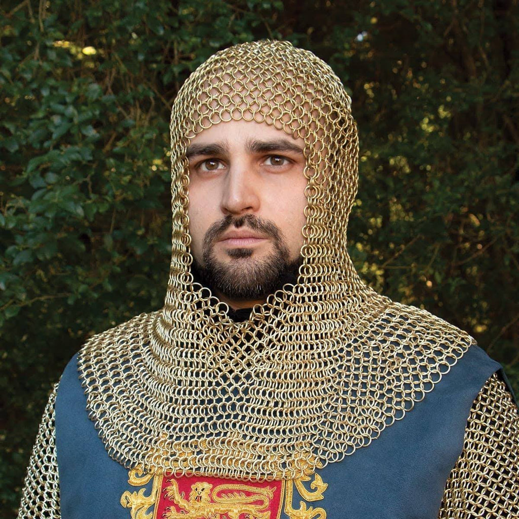 Plated Brass Mail Armor Coif E278