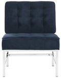 Navy Tufted Velvet Accent Chair Y801