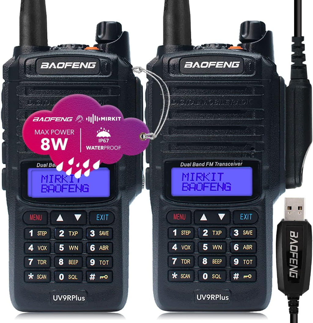 2 Way Radio with USB Programming Cable, 2200mAh Battery, Mic & Earpiece, Pack of 2 J8513