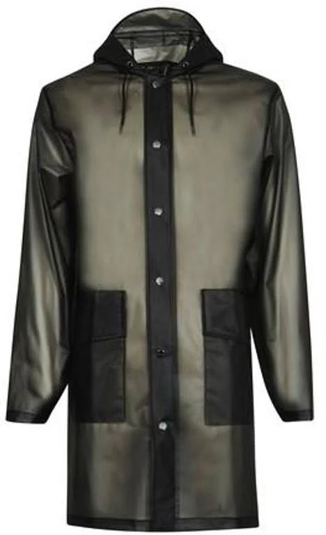 Foggy Black Hooded Coat S3123