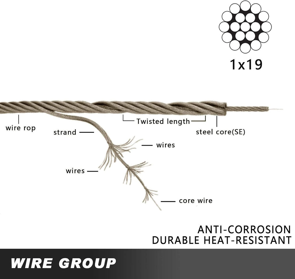 1000FT 1/8 T316 Stainless Steel Cable Rope N385