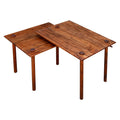 Solid Wood End Table with Pull Out Extension, Dark Brown J9385