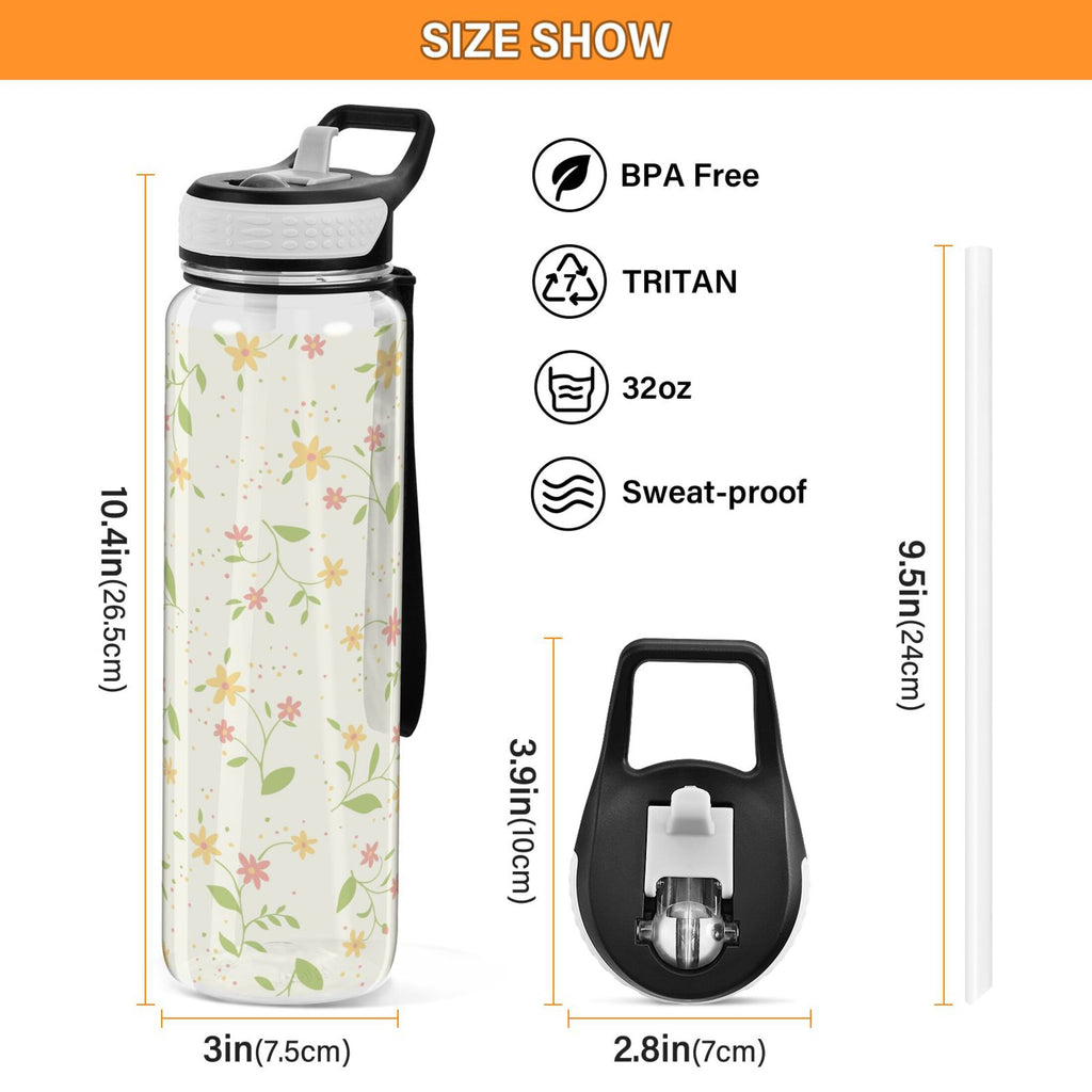 32oz Tritan Leakproof Clear Water Bottle with Straw G250038