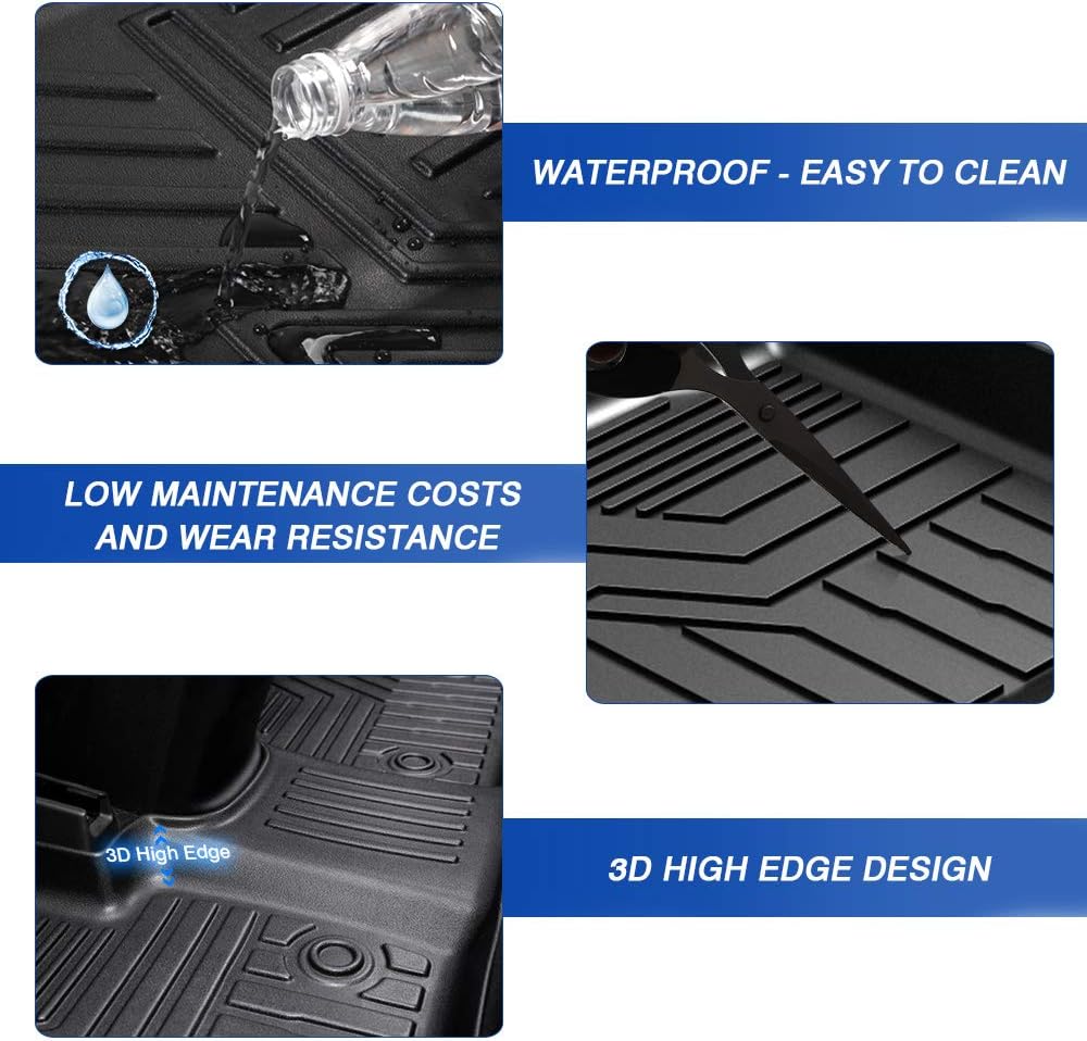 Black 2 Row All Weather Floor Carpet Liner Set T41581