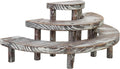3 Tier Rustic Torched Wood Semicircle Cupcake Stand I682510