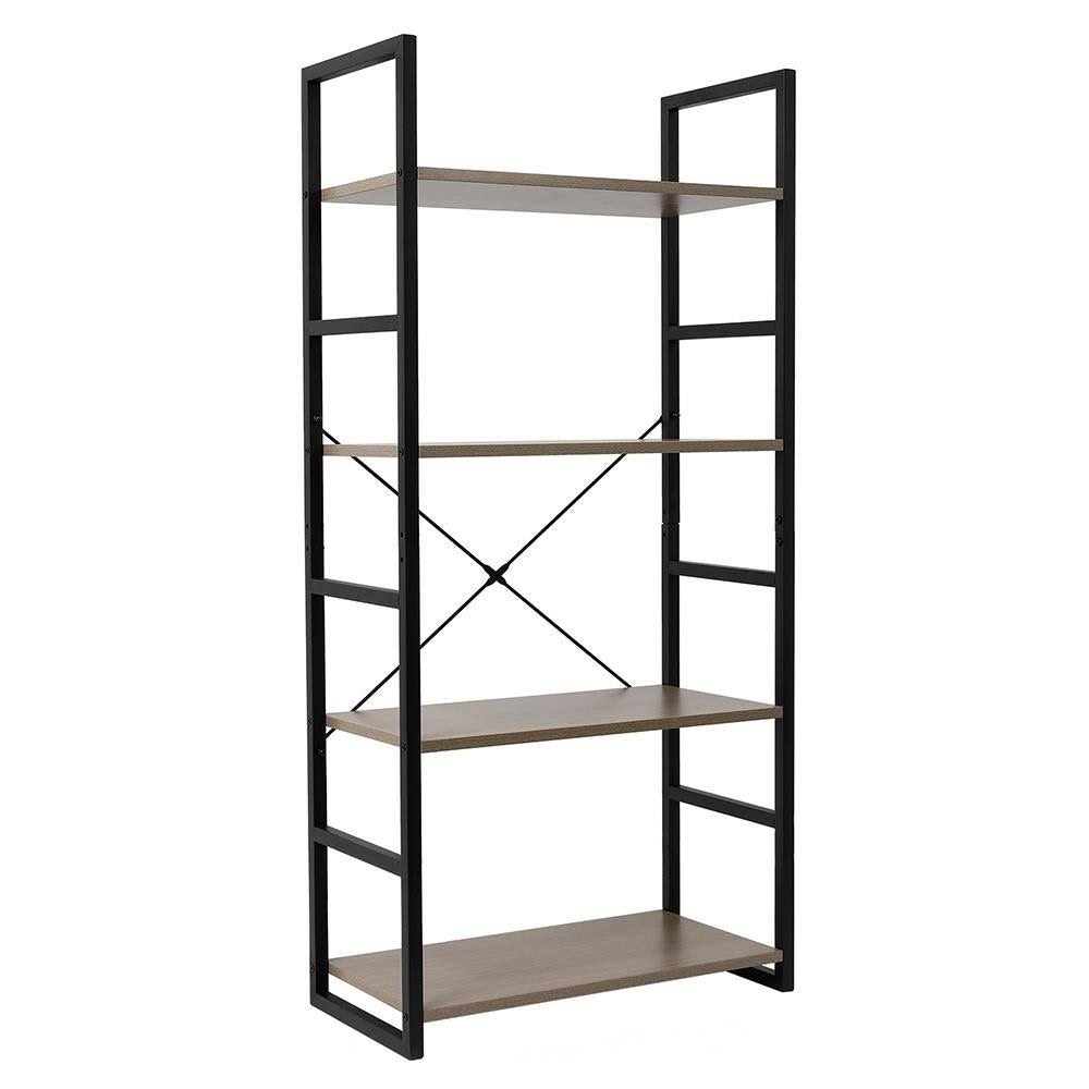4 Tier Wood and Metal Bookcase K211096