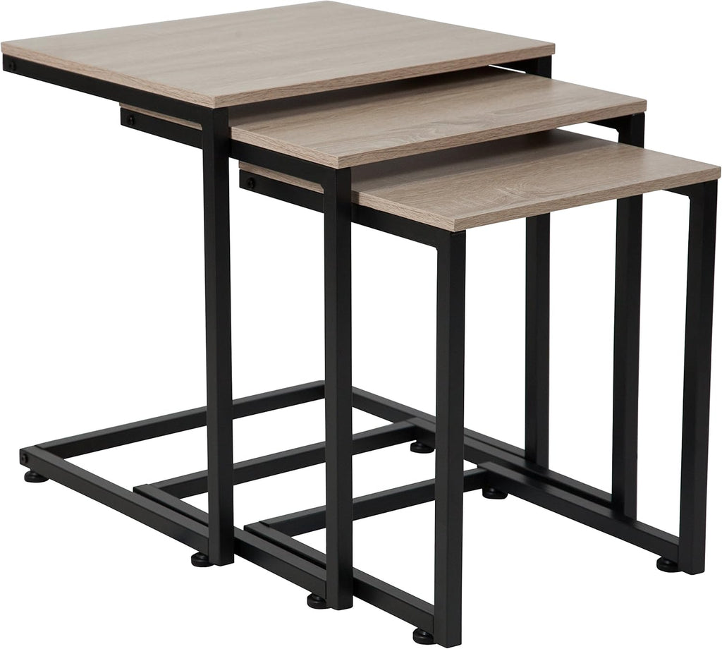 Nesting Tables with Black Metal Cantilever Base X887079