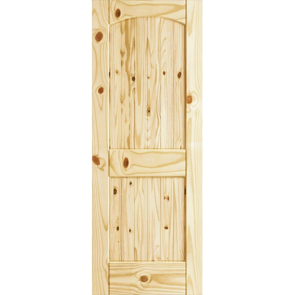 80 inch H x 32 inch W x 1.37 inch D Beige Paneled Wood Door C406368