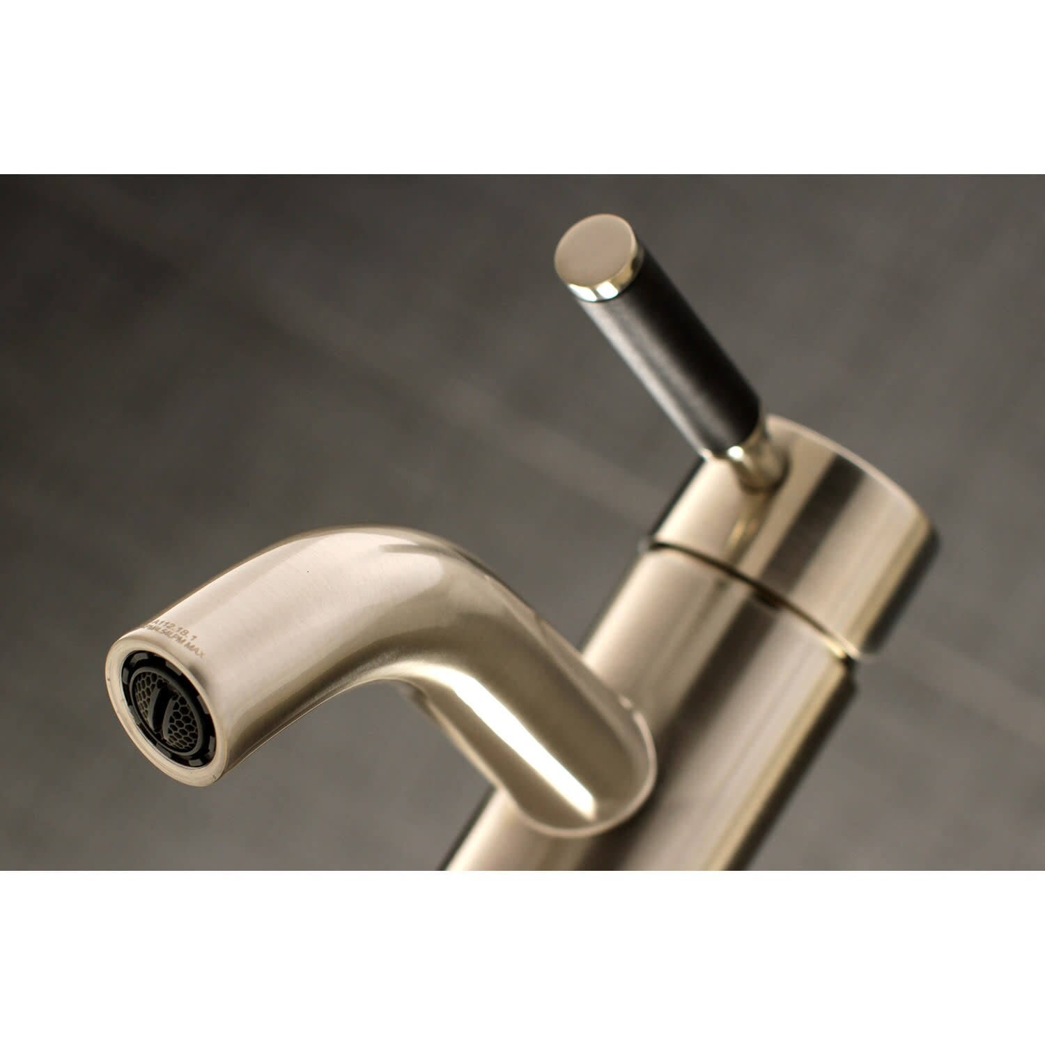 Matte Black Brushed Nickel Single-Handle Bathroom Faucet with Push Pop-Up O5271