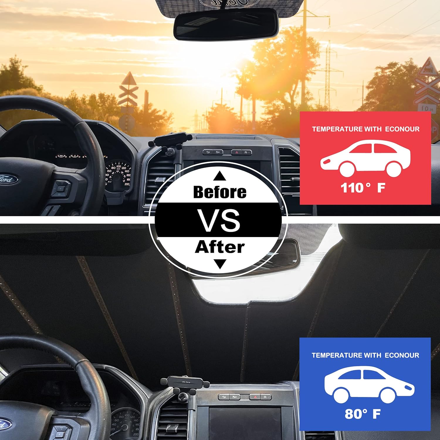 Front Windshield Sun Shade Pack of 2 U43389