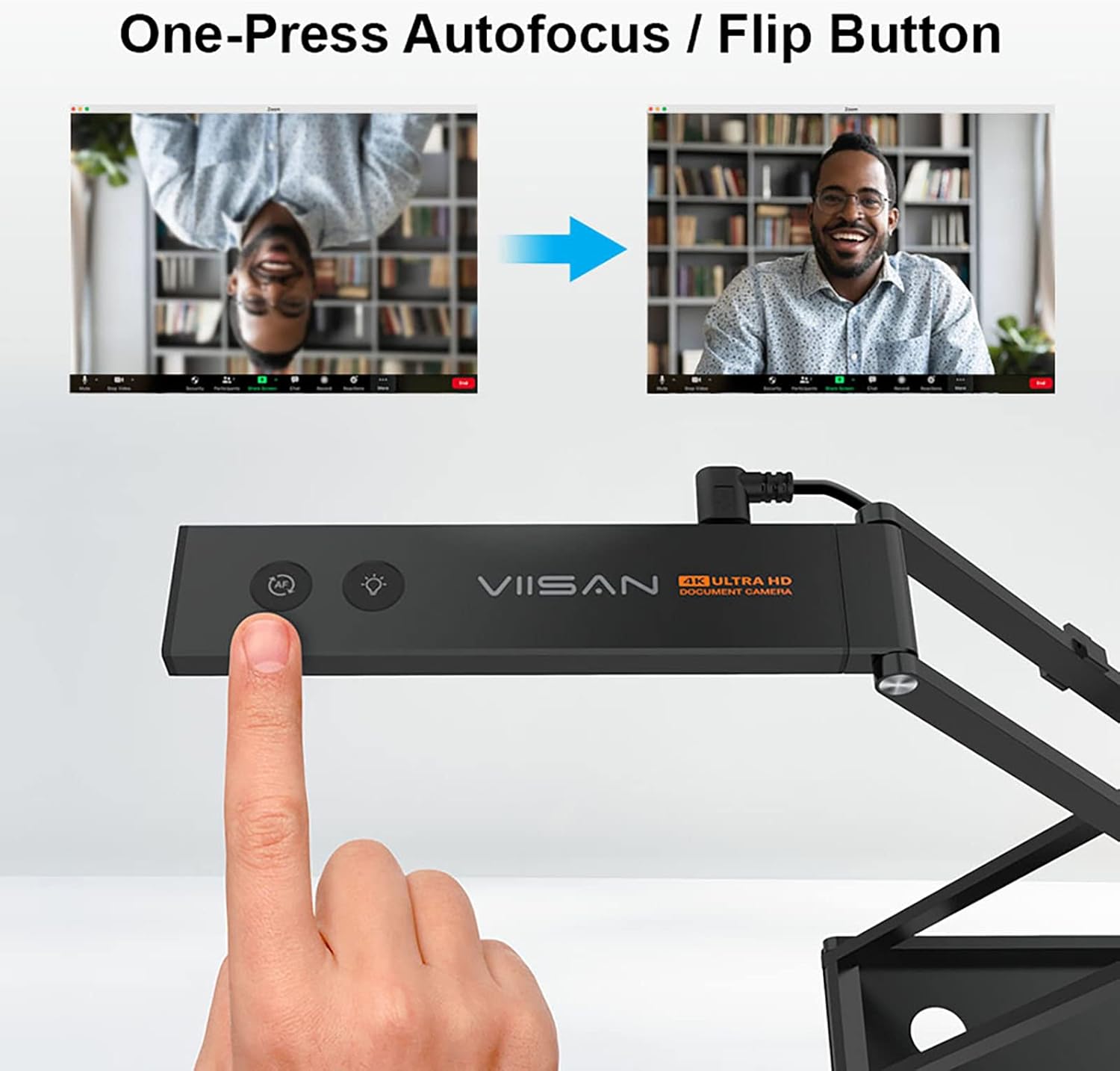 13MP 4K Document Camera with AF Lens, Built-in Mic & LED Light E783
