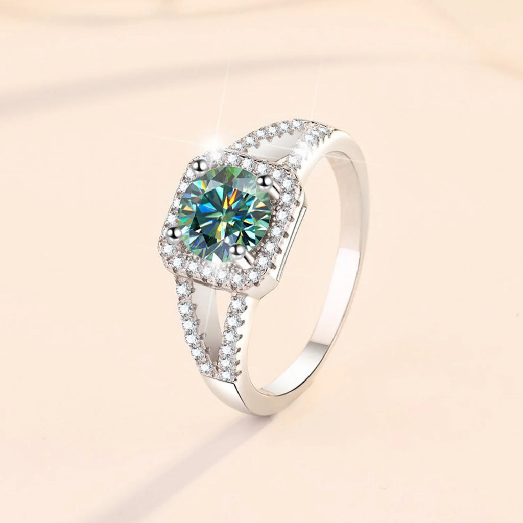1ct Round Cut Moissanite Engagement Ring S925 Sterling Silver I29557