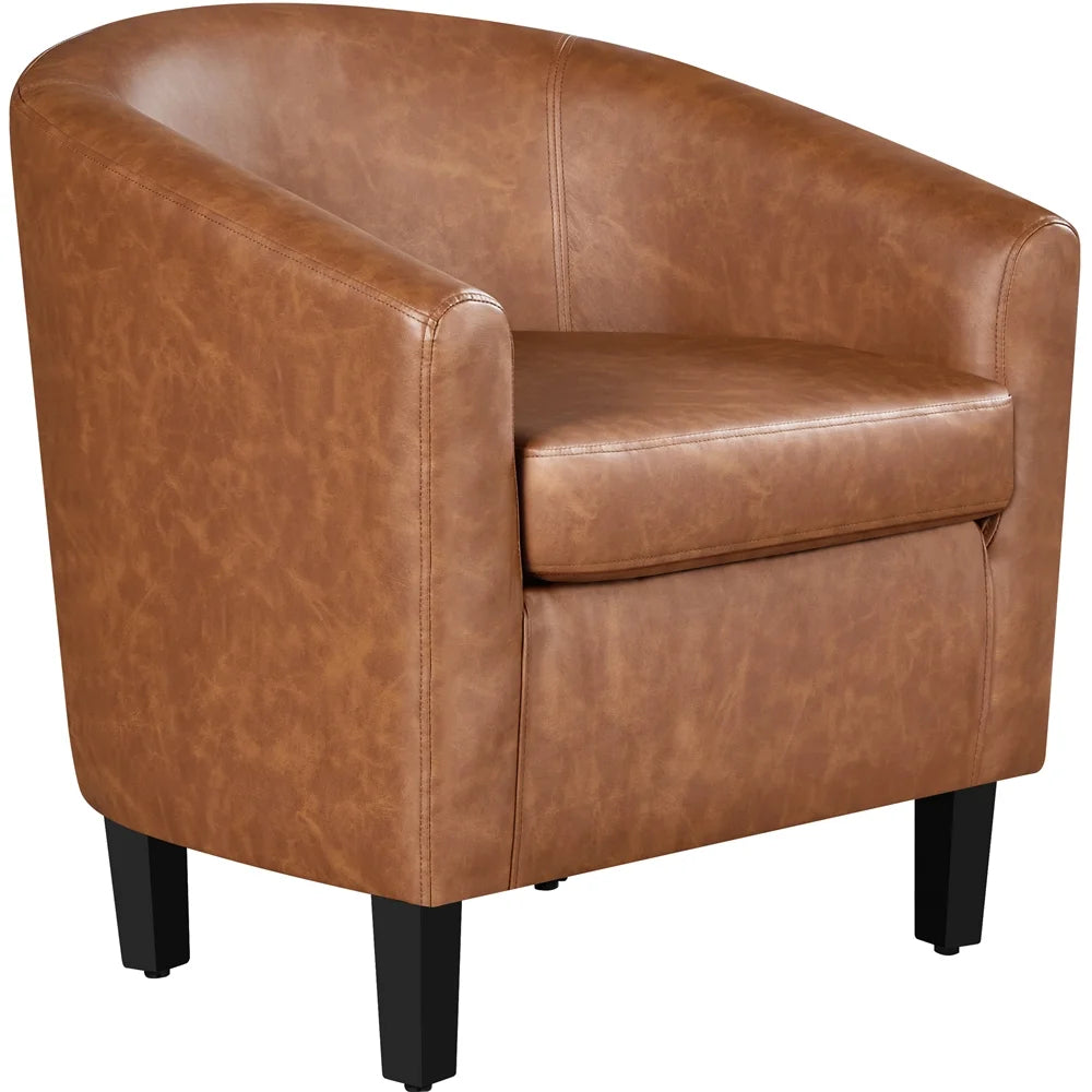 Brown Faux Leather Accent Chair X12042