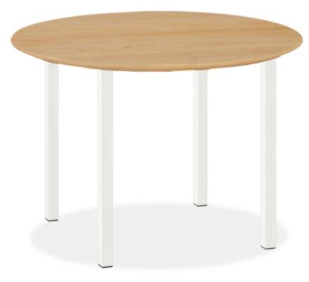 Maple Top Round Table with White Base B9789