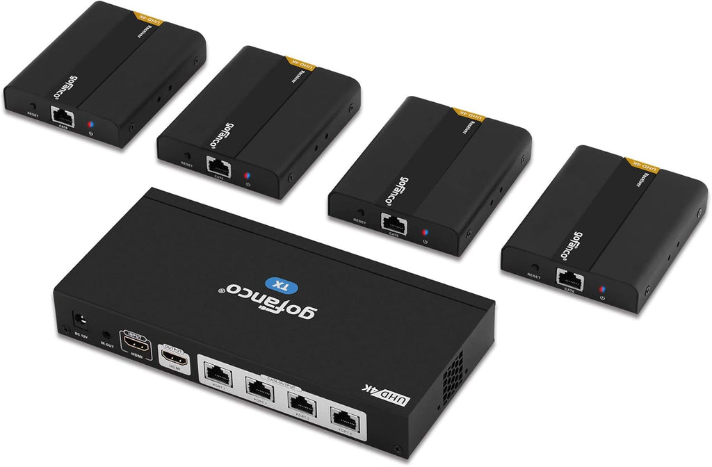 1x4 HDMI Extender Splitter 1080p Over Ethernet Cable with HDMI Loopout R7819