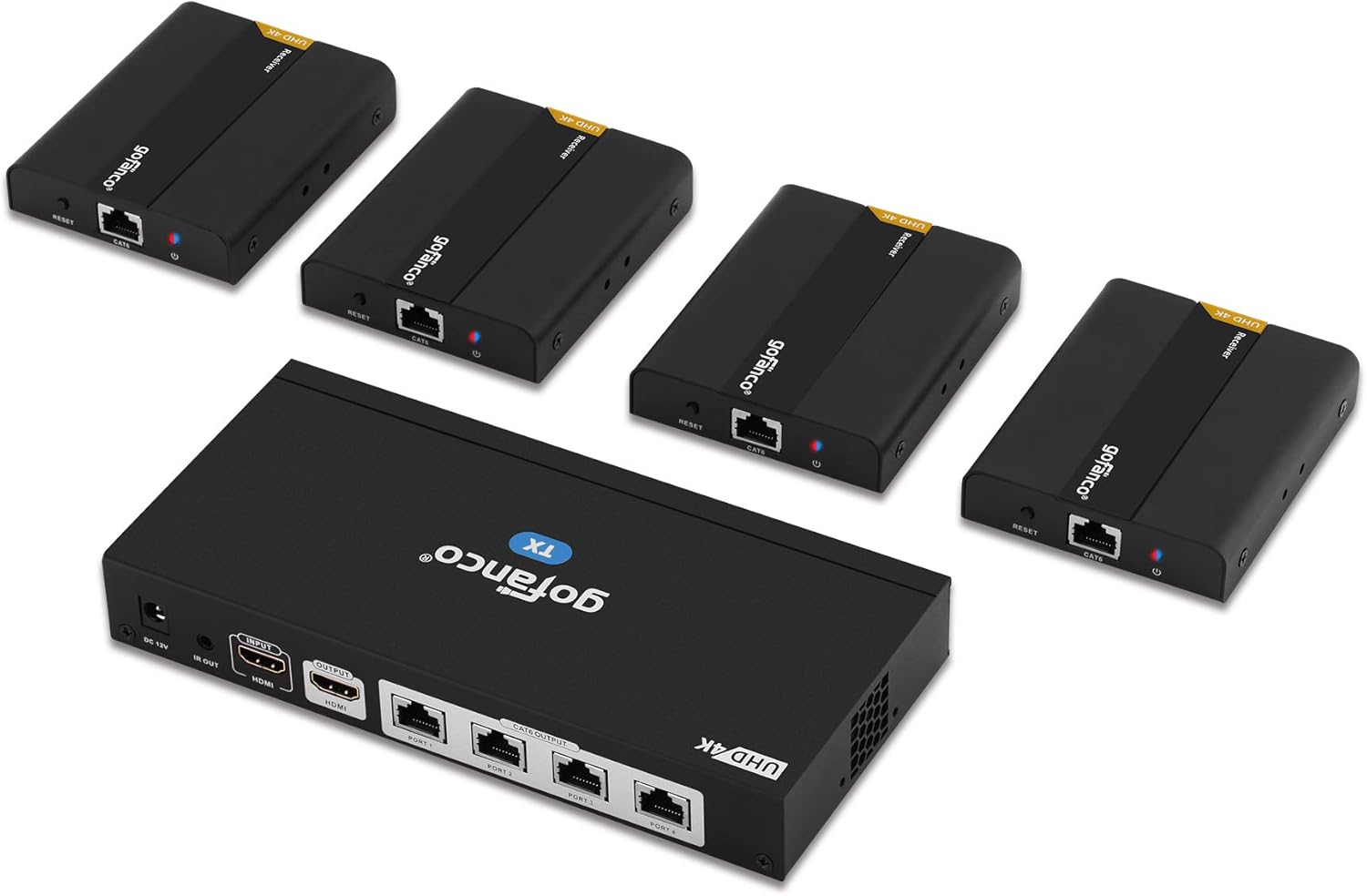 1x4 HDMI Extender Splitter 1080p Over Ethernet Cable with HDMI Loopout R7819