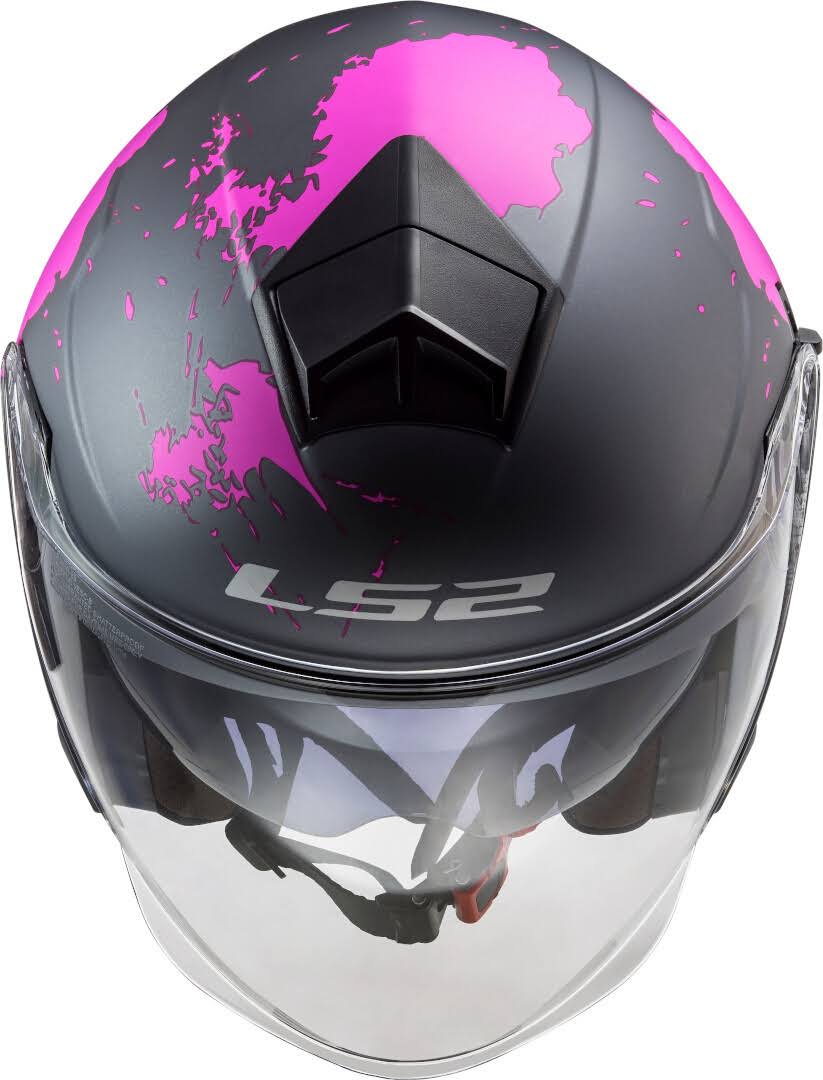 Black-Pink XL Jet Helmet Q824