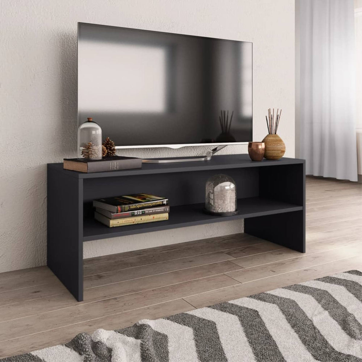 Gray TV Cabinet Chipboard F97418