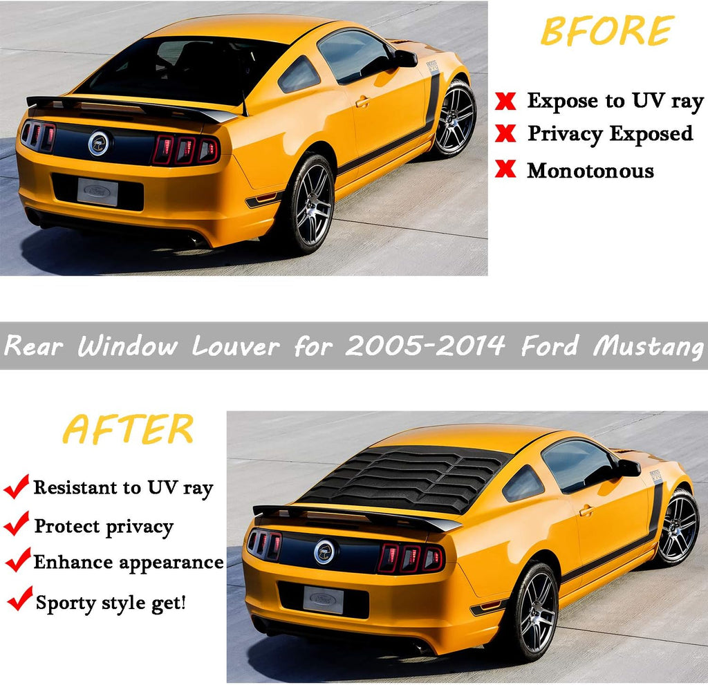 Rear Window Louvers Sun Shade Cover for Ford Mustang Y403