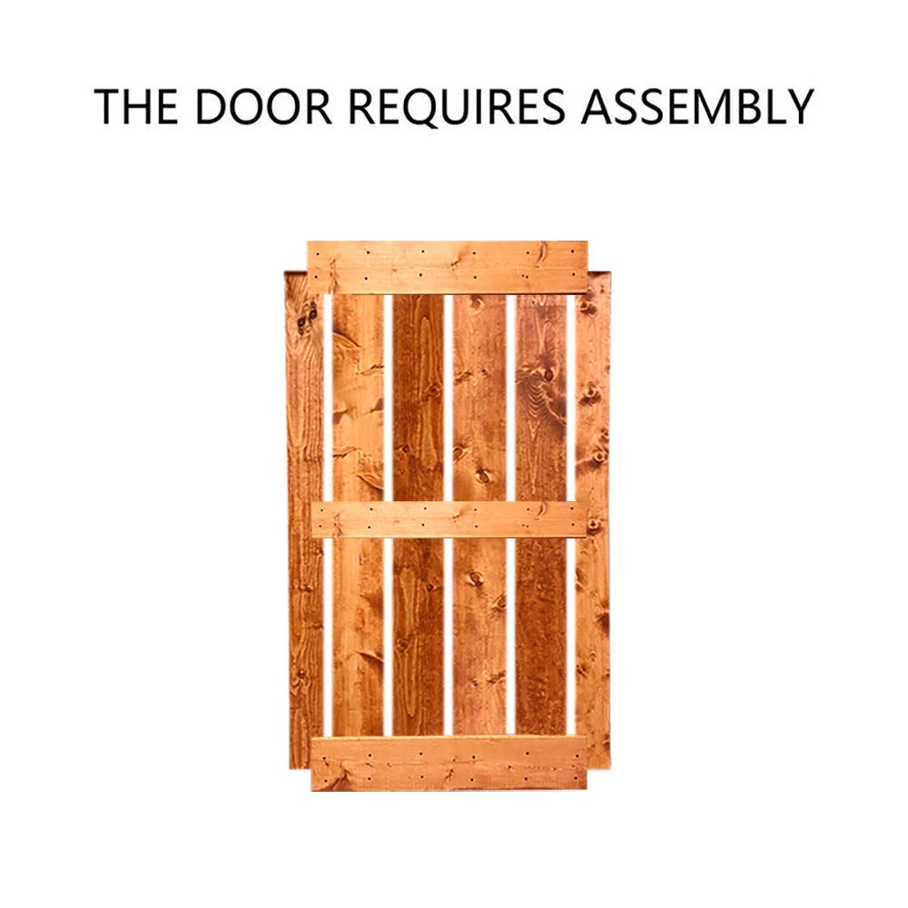 Sage Green Stained Solid Pine Wood Interior Double Sliding Barn Door with Hardware Kit D564