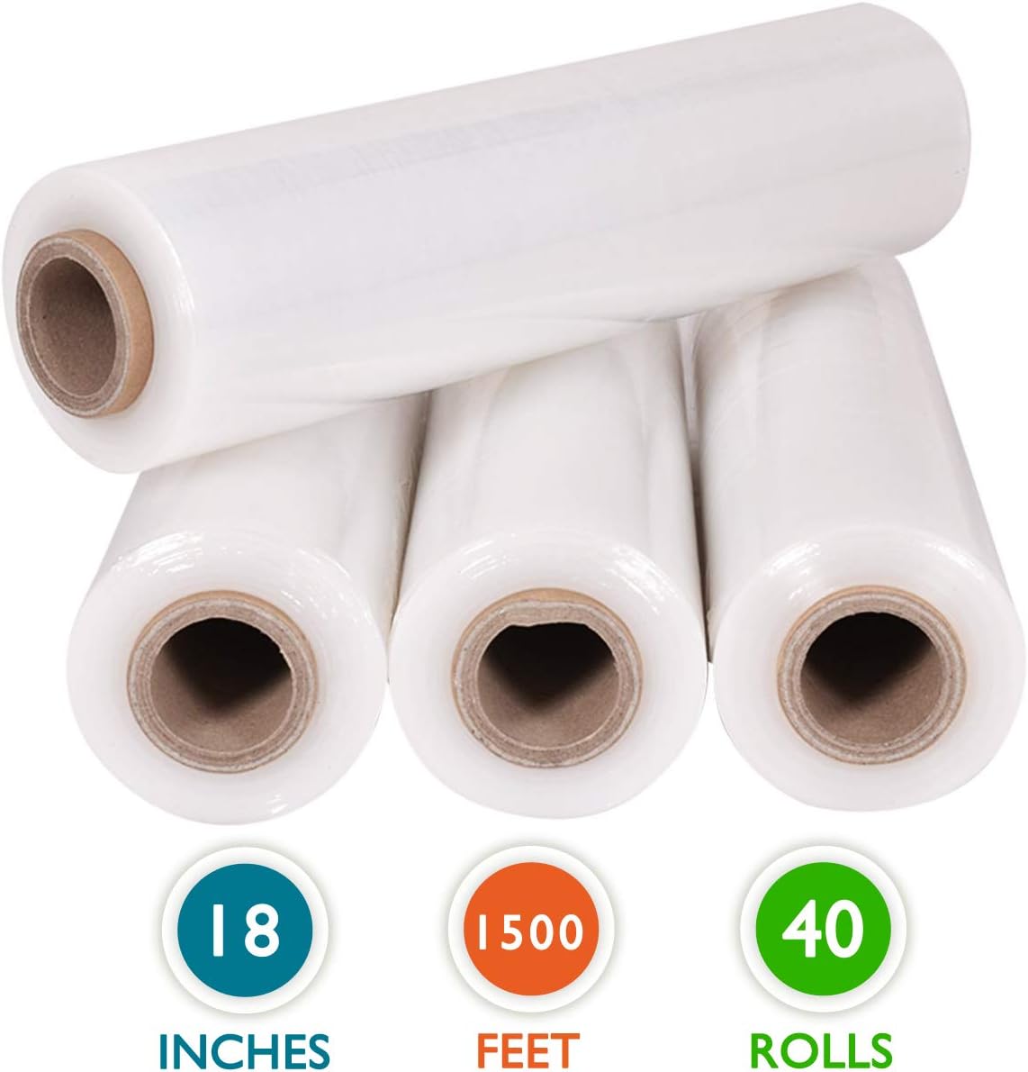 4 Rolls 18" x 1500 Ft 55 Gauge Clear Stretch Film G216