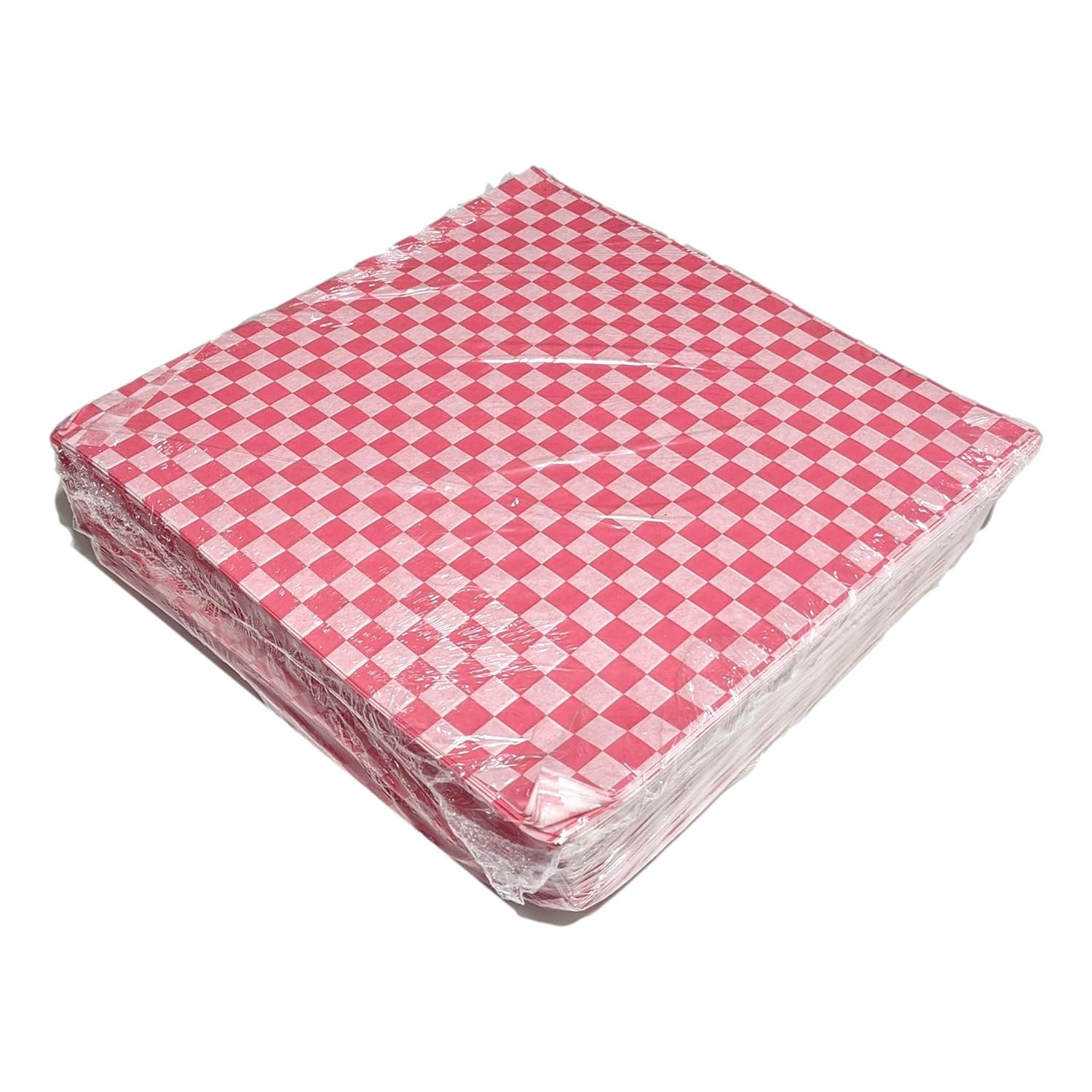 Red Checkers Grease-Resistant Food-Safe Sandwich Wrap Paper Sheets (Case of 5000) N2309