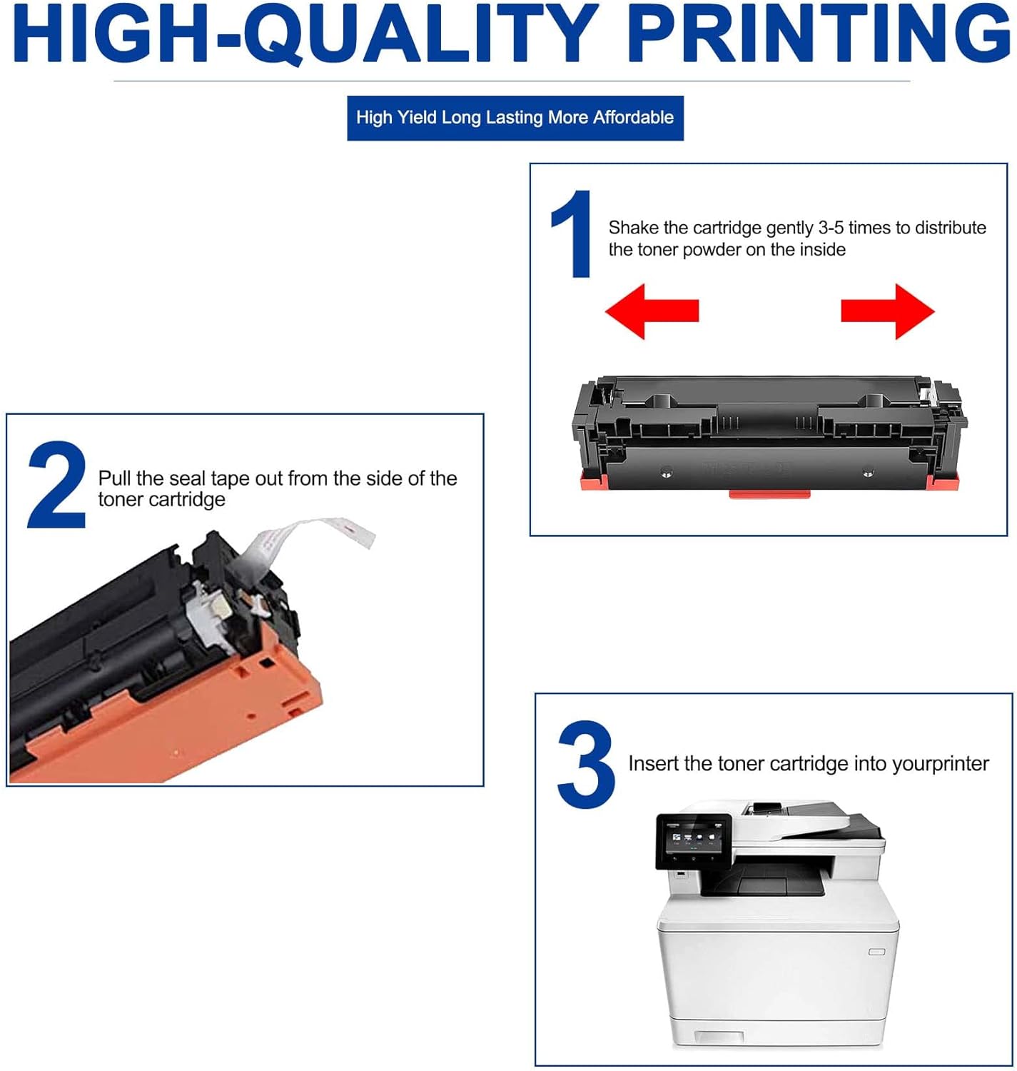 5 Pack Toner Cartridge Replacement for HP Color Pro MFP Printer Y2271