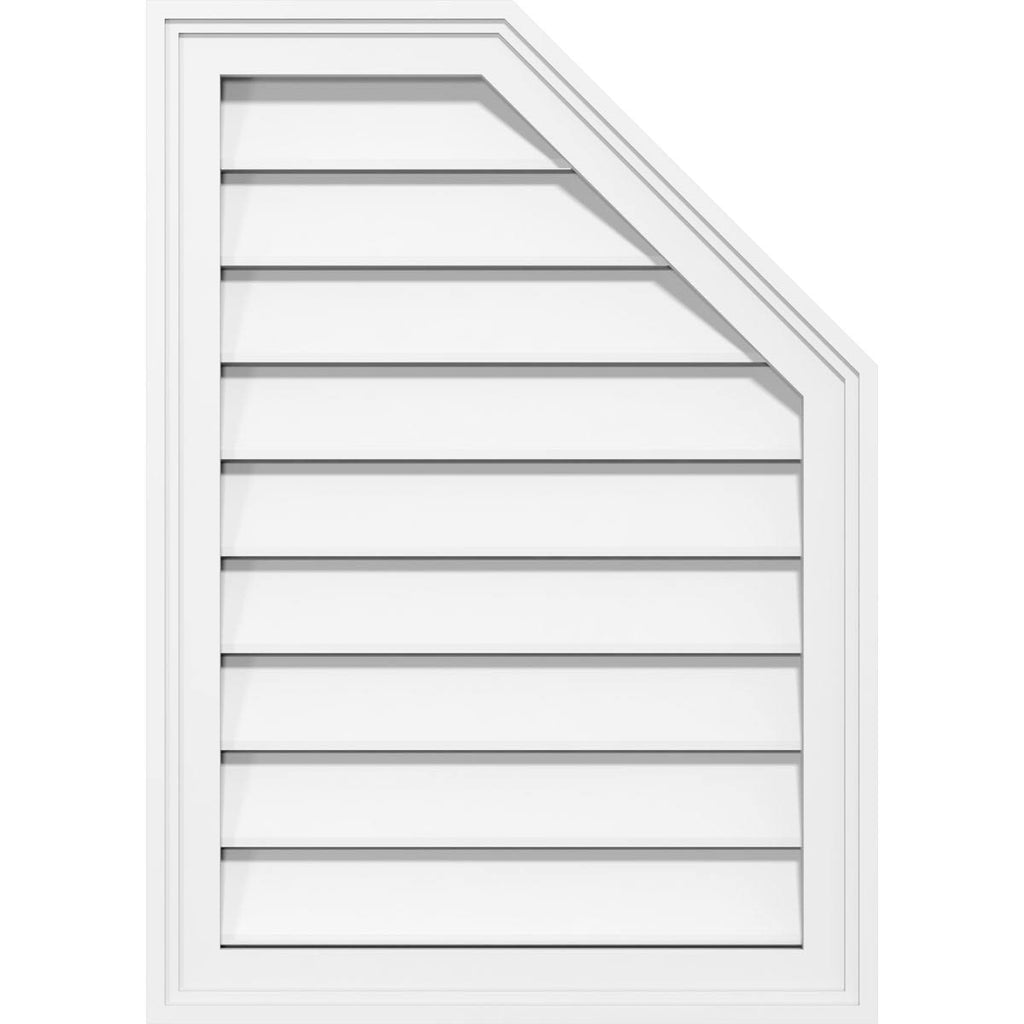 Half Octagon Top Right Surface Mount PVC Gable Vent Q482