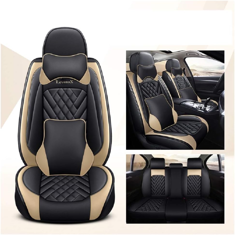 Black-Pink 5 Seats Full Set Car Seat Covers F440663