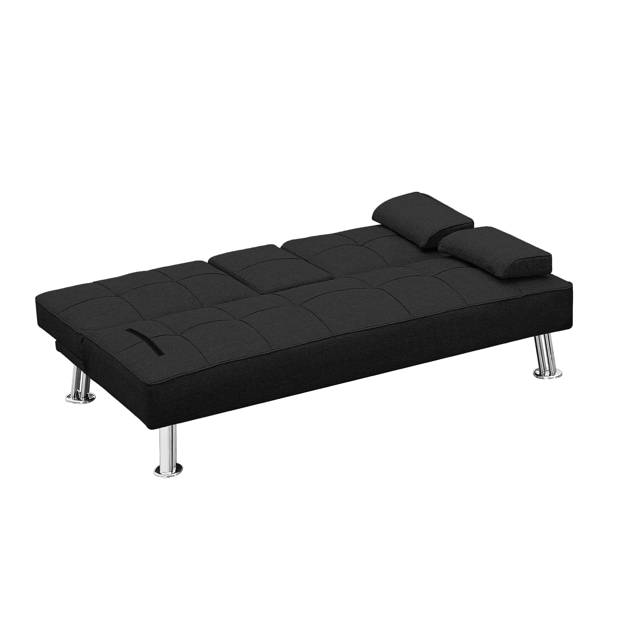 Convertible Folding Futon Sofa Bed with Cup Holders I747602