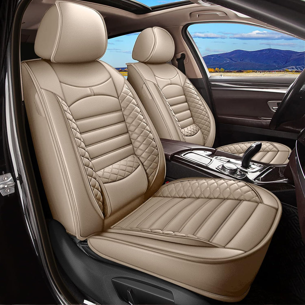 Black Faux Leather Car Seat Covers Full Set 5 Seats J252596
