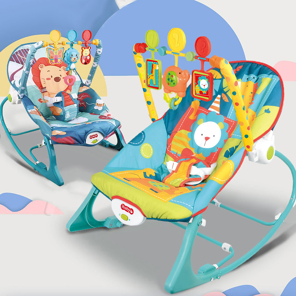 Blue Electric Baby Swing Bouncer Infant Seat with Music Hanging Toys X2126