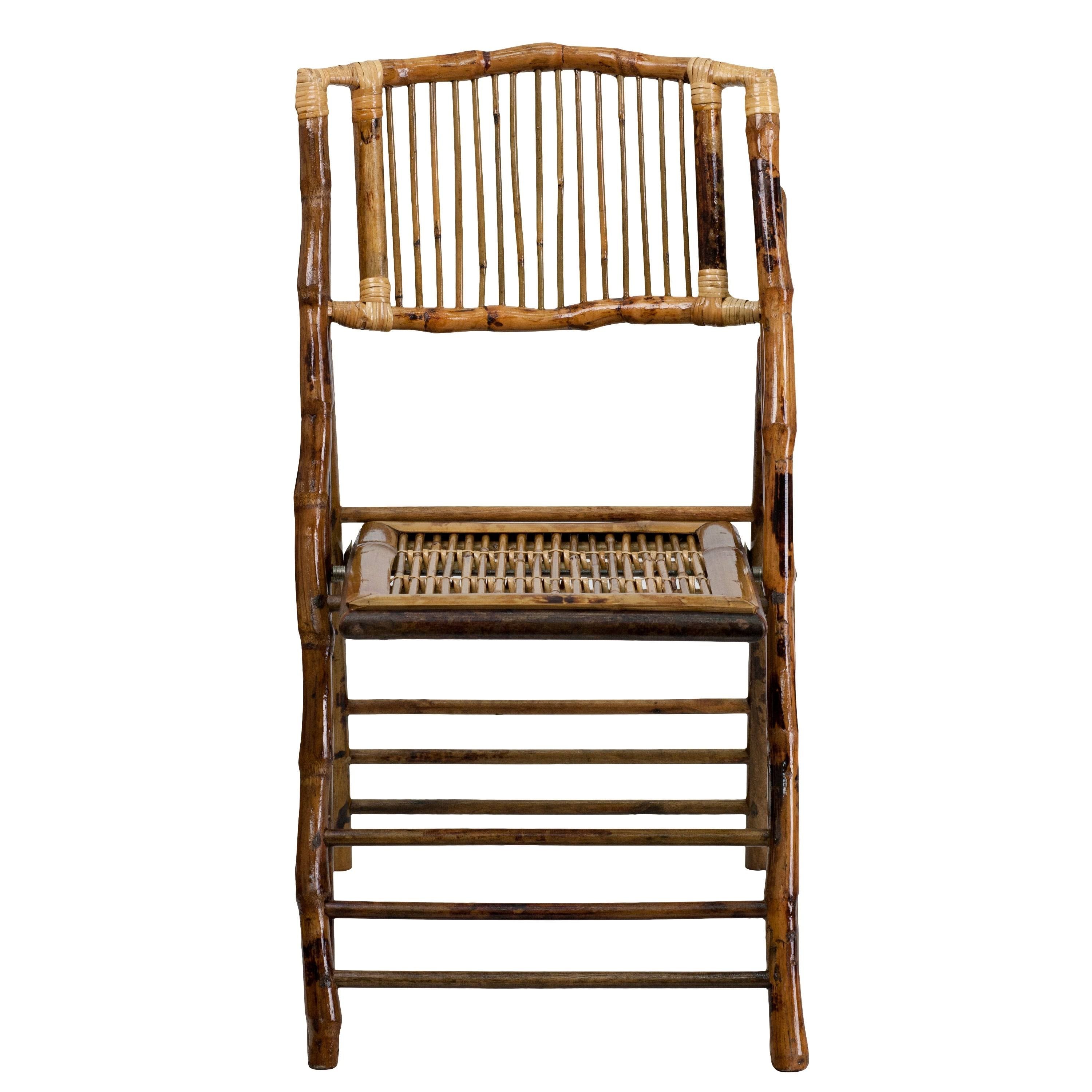 2 Pk Bamboo Wood Folding Chair H154