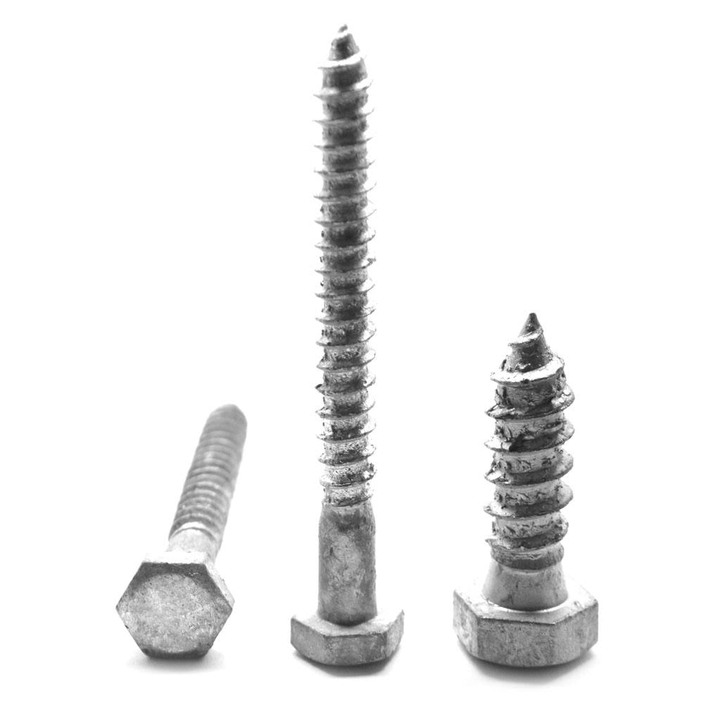 1/4x22-10 x 5x22 Hex Lag Screw Low Carbon Steel Hot Dip Galvanized Pk 275 R834