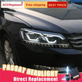 2PCS Headlight Assemblies Bi-Xenon Projector Double Beam HID With LED Daytime Running Lights F989