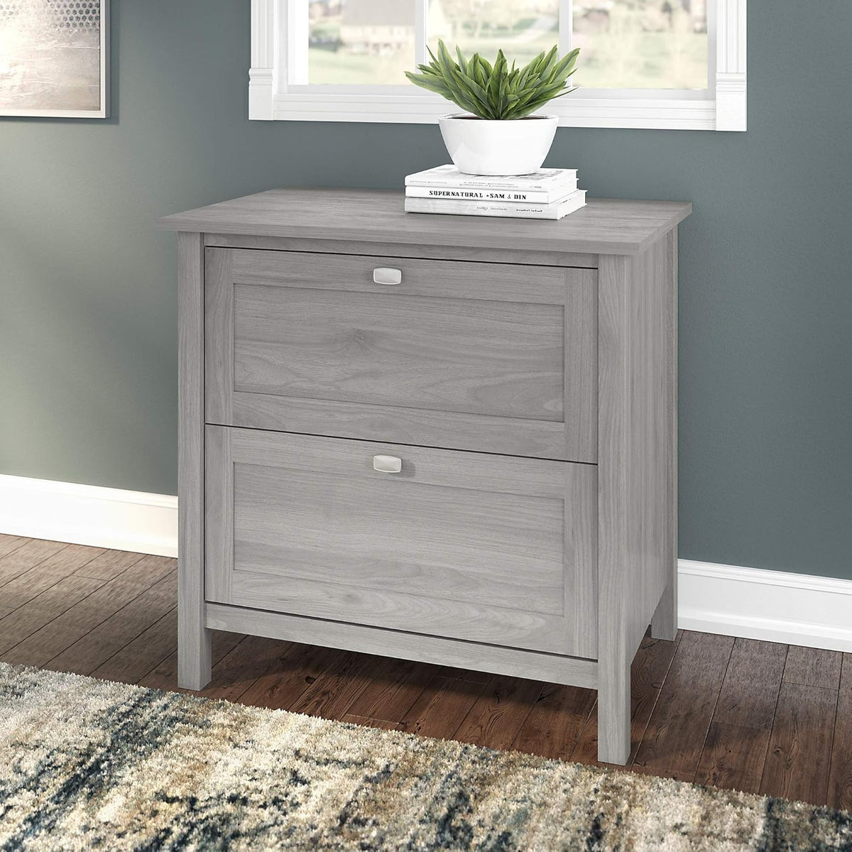 2 Drawer Lateral File Cabinet, Gray Q21345
