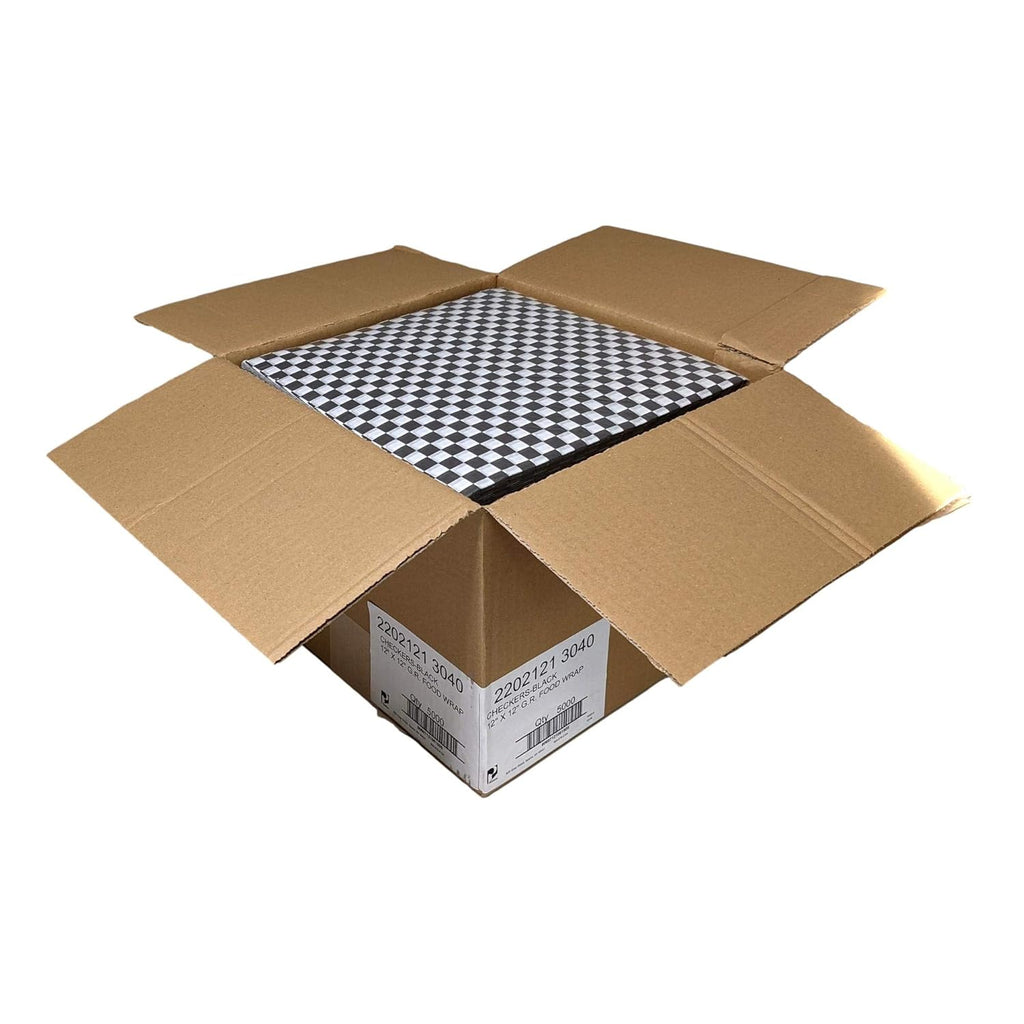 Red Checkers Grease-Resistant Food-Safe Sandwich Wrap Paper Sheets (Case of 5000) N2309