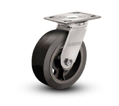 Industrial Medium Duty Swivel Caster with Mold-On Rubber on Iron Wheel M7161