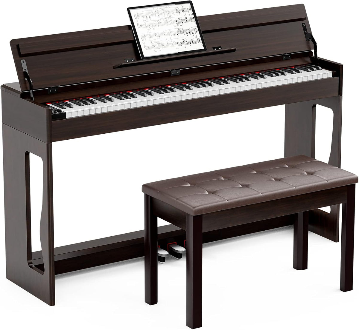 88 Key Weighted Digital Piano with Bench, Black O178443