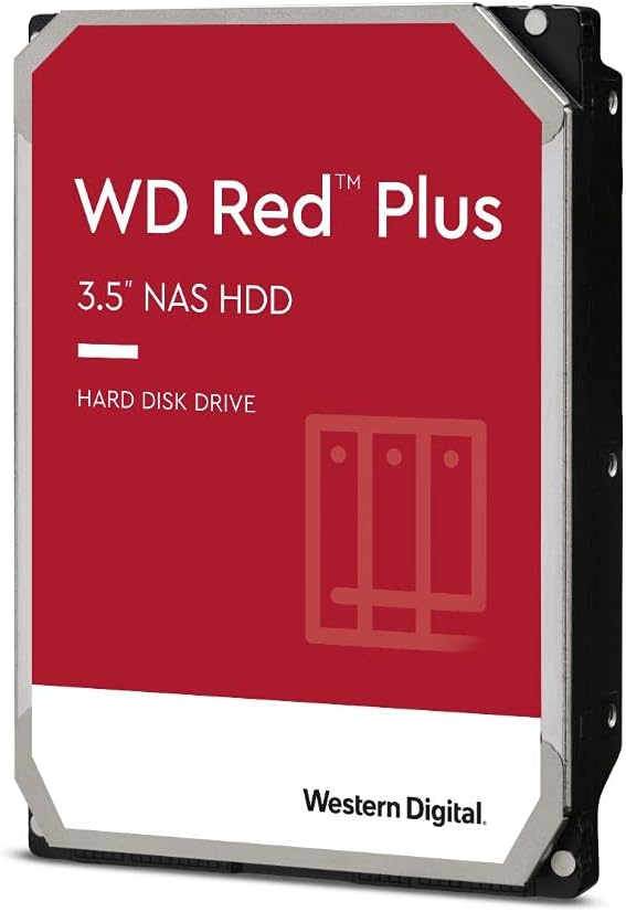 1TB WD Red Plus NAS Internal Hard Drive HDD 5400 RPM SATA 6 Gb/s CMR 64 MB Cache 3.5" Pack of 2 I172