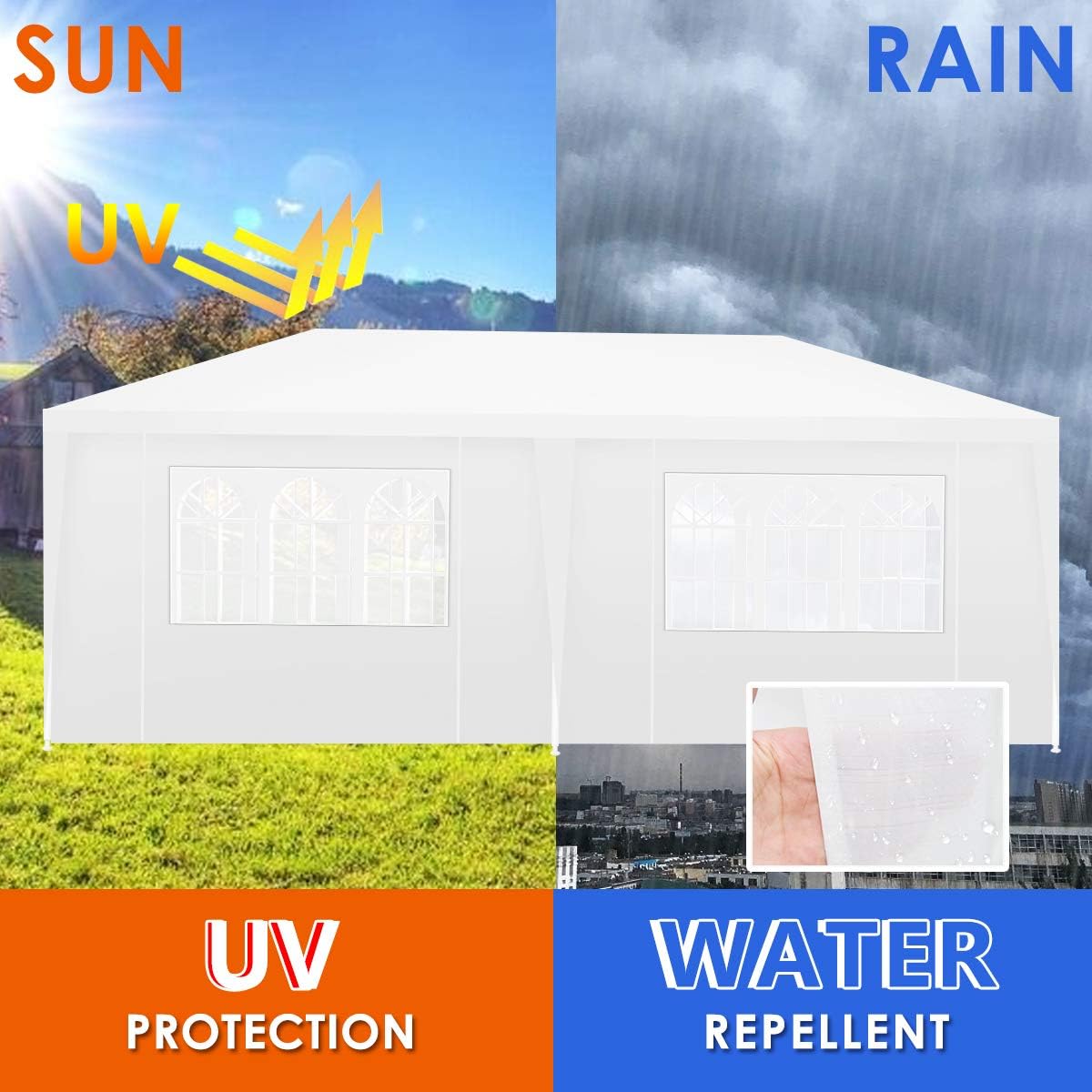 White 10x20 Outdoor Tent Canopy with Removable Sidewalls C109263