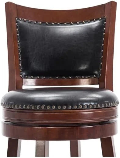 29" Mid-Century Faux Leather Swivel Stool F3266