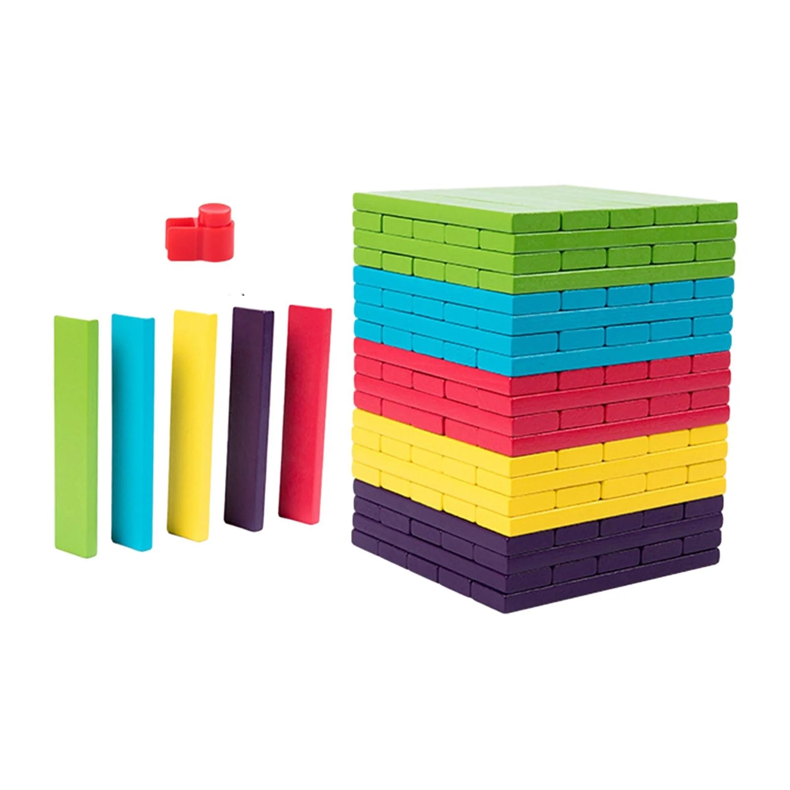 100 Pieces Wooden Blocks Stacking Game Building Kits Board Games N8207