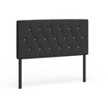 Black Faux Leather Button-Tufted Headboard Q571